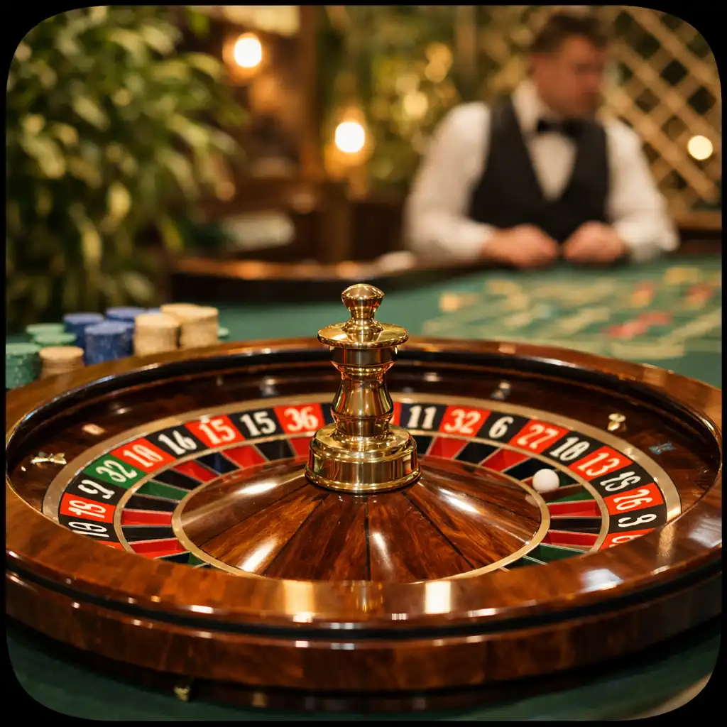Table de roulette physique avec roue et jetons